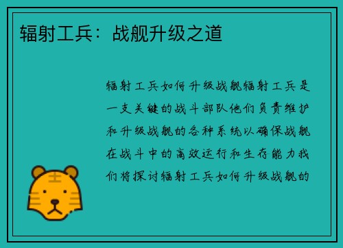 辐射工兵：战舰升级之道